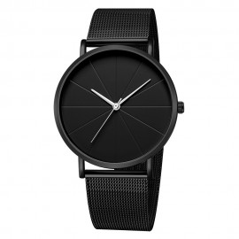 Unisex Chic Chronograph Quartz Watch - Japanese Movement, Vintage Mesh Strap with Studs, Analog Display