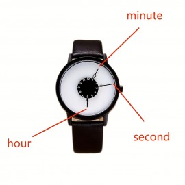 Stylish Round Pointer Quartz Watch - Innovative Analog Display with Durable PU Leather Strap - Perfect Unisex Gift for Women, Men, Teens & Students - Everyday Fashion Accessory
