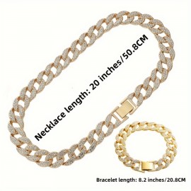 3pcs Luxury Rhinestone Quartz Watch, Alloy Wristband and Jewelry Necklace, Bracelet Set - Glittering Timepiece with Sparkling Accents, Perfect Accessory for Women, Ideal Gift for Her, Eid, Anniversary, Birthday, and Special Occasions