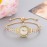 Women's Round Rhinestone Quartz Watches Zinc Alloy Adjustable Strap Zinc Alloy Pointer Zinc Alloy Case, Glamorous Style For Dresses And Everyday Wear