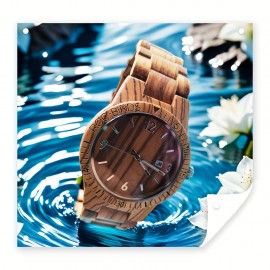 1pc Men's Date Display Lightweight Wood Quartz Wrist Watches