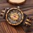 Wooden Quartz Mens Watch with Colorful Hollowed Out Arabic Numeral Dial - Round, Electronic Quartz Movement, Natural Wood Strap, Casual Style, Non-Waterproof, Unique Timepiece for Men