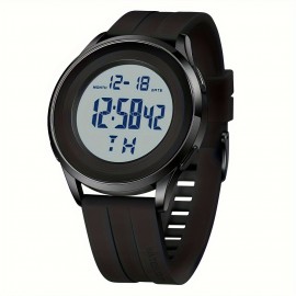 Mens Digital Waterproof Watch, Black Dive Sports Ultra-Thin Wrist Watch