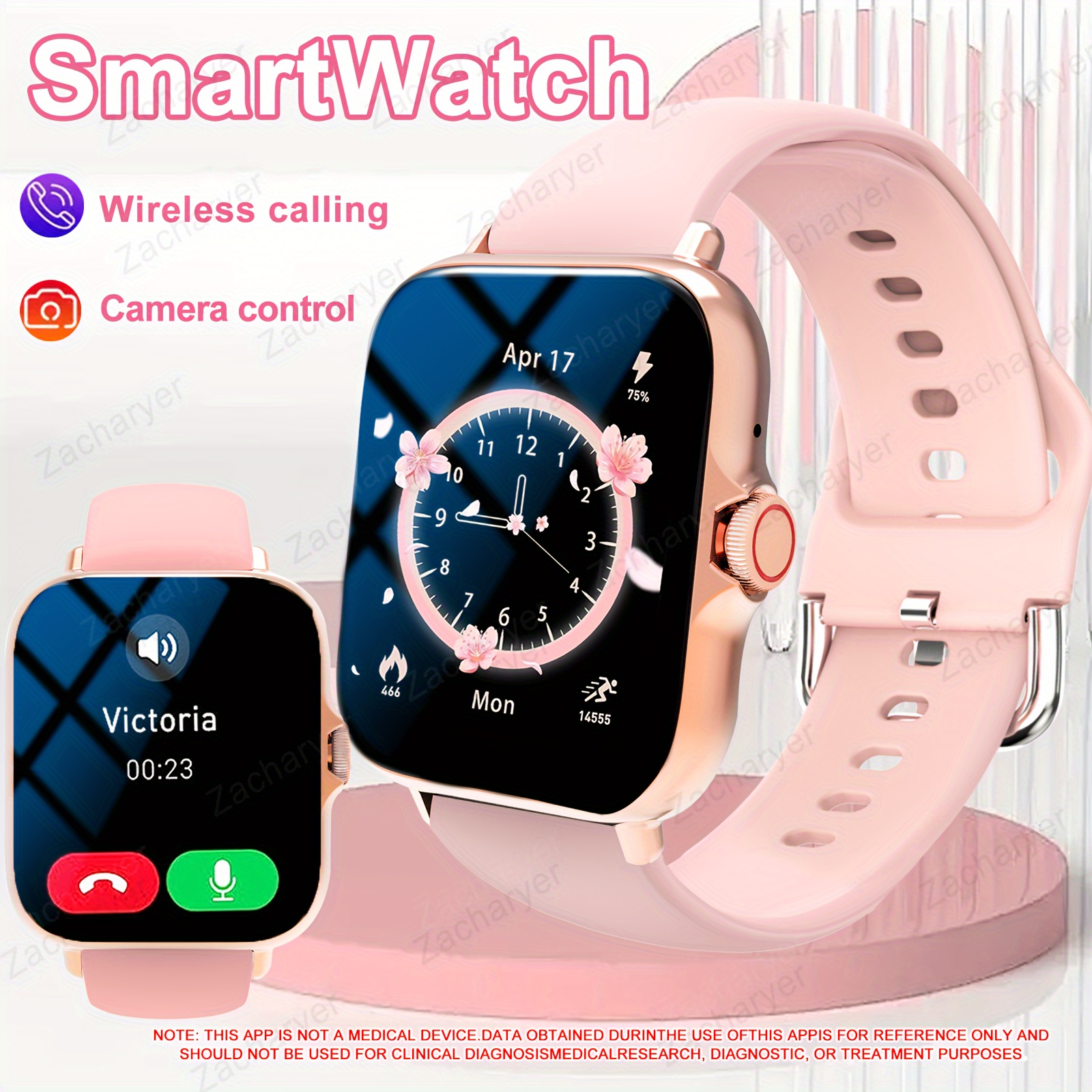ladies smartwatch wireless communication app controlled fitness monitoring multi sport mode sleep monitoring and long battery monitoring change wallpaper for iphone andriod details 1