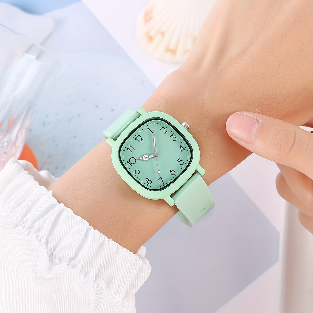 casual pointer quartz watch candy color fashion analog silicone wrist watch for women daily use details 1
