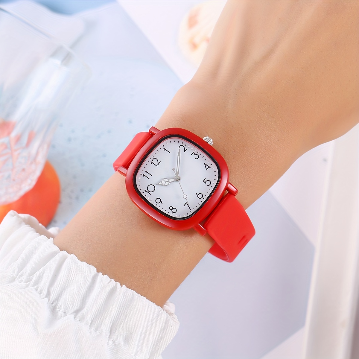casual pointer quartz watch candy color fashion analog silicone wrist watch for women daily use details 8