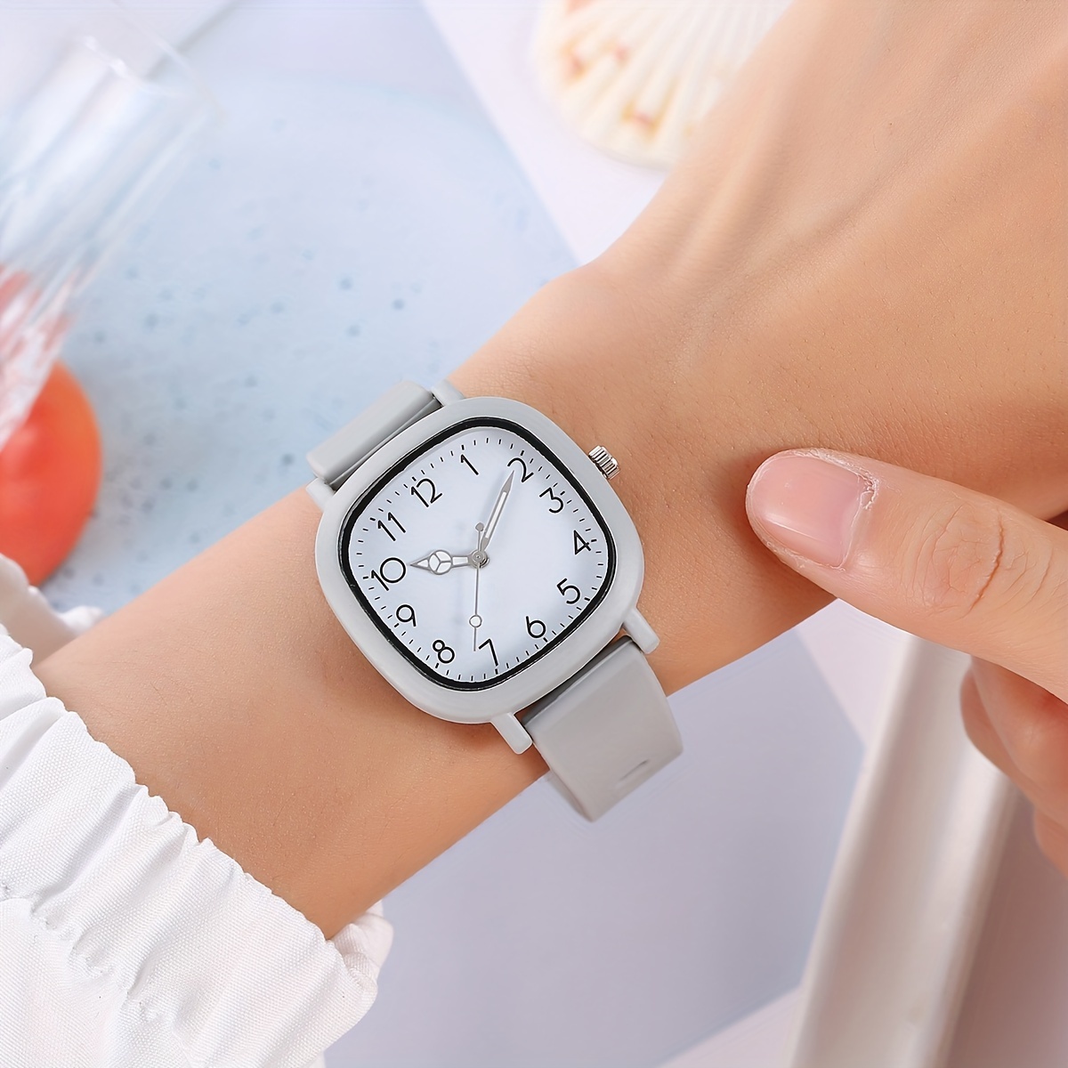 casual pointer quartz watch candy color fashion analog silicone wrist watch for women daily use details 9