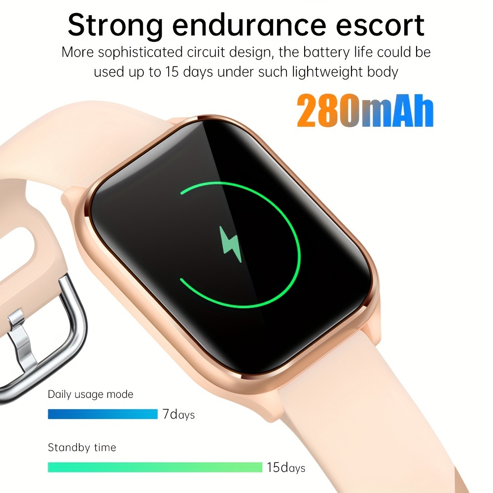 smart watch for women men 1 85 hd display ai voice assistant 100 sports modes call function activity calorie counter weather forecast ios android compatible magnetic charging details 8
