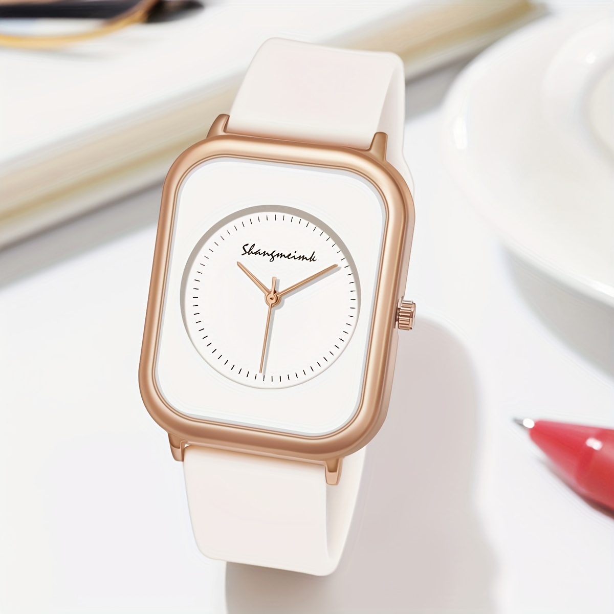 casual quartz watch elegant fashion silicone band wrist watch for women daily use details 0