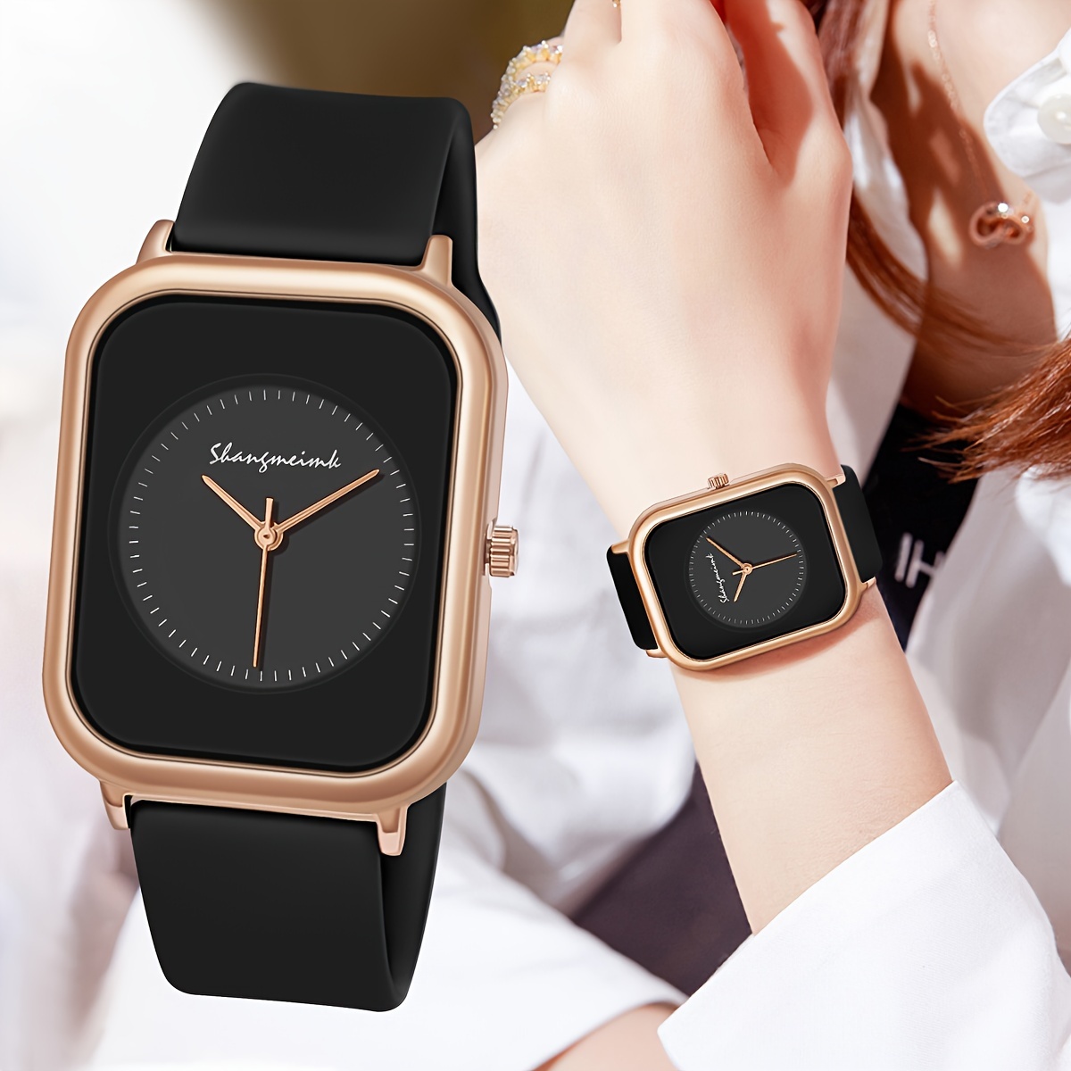 casual quartz watch elegant fashion silicone band wrist watch for women daily use details 4