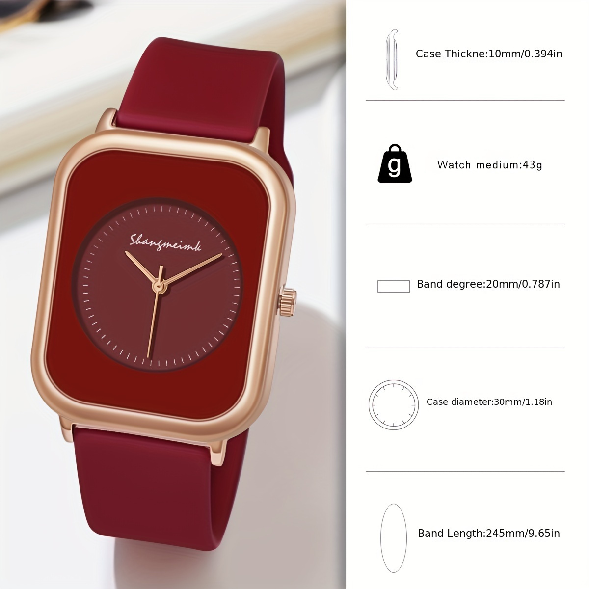 casual quartz watch elegant fashion silicone band wrist watch for women daily use details 6