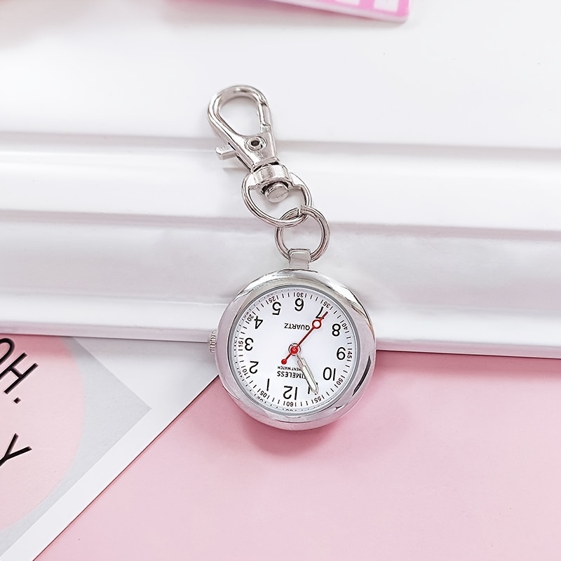casual alloy pointer pocket chain hanging watch simple round quartz nurse watch details 0