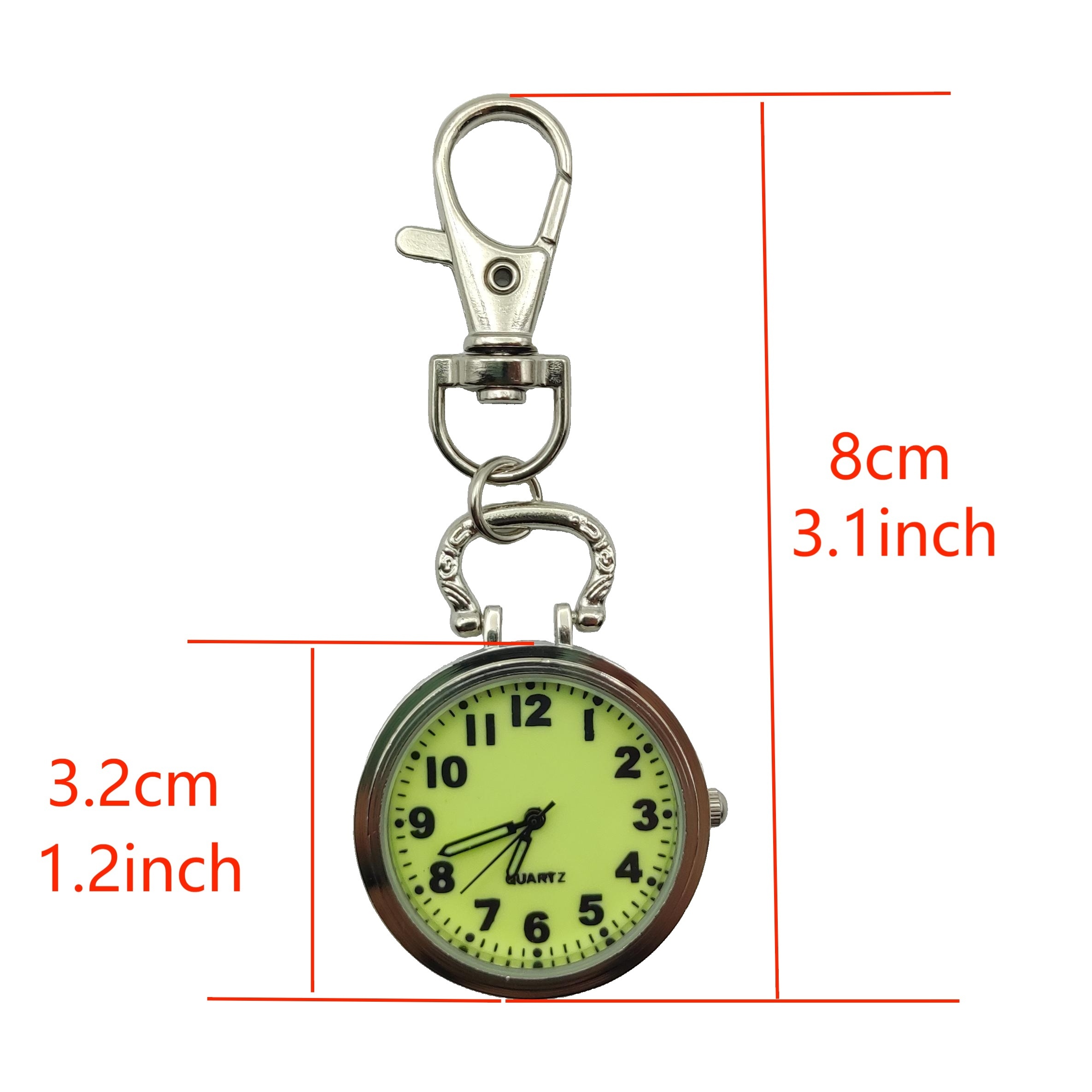 luminous quartz nurse watch for women men students retro hanging lapel brooch watch with clip details 4