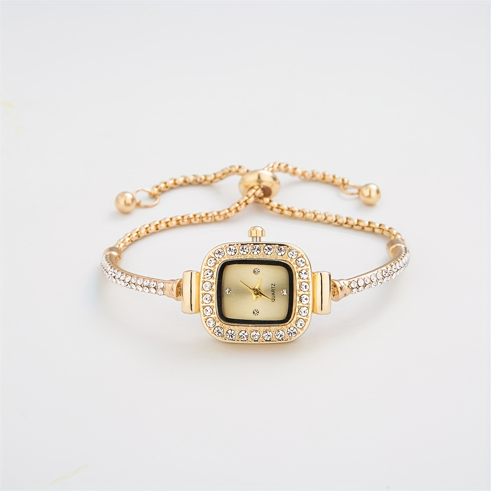womens bracelet watch cute pointer quartz watch luxury rhinestone analog stainless steel wrist watch details 7