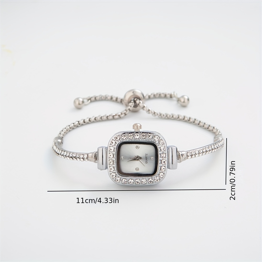 womens bracelet watch cute pointer quartz watch luxury rhinestone analog stainless steel wrist watch details 9