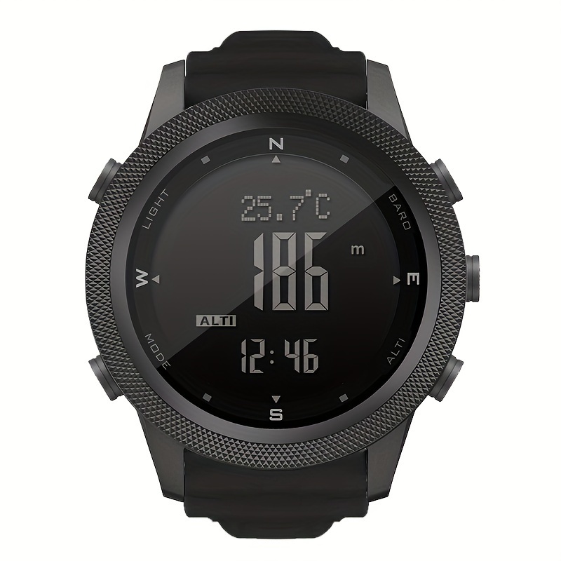 sports watches for men outdoor survival compass digital watches with soft silicone durable band steps pedometer calories wrist watch details 1
