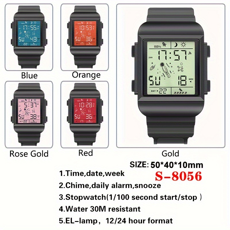 1pc popular astronaut watches students sports casual electronic watches details 3